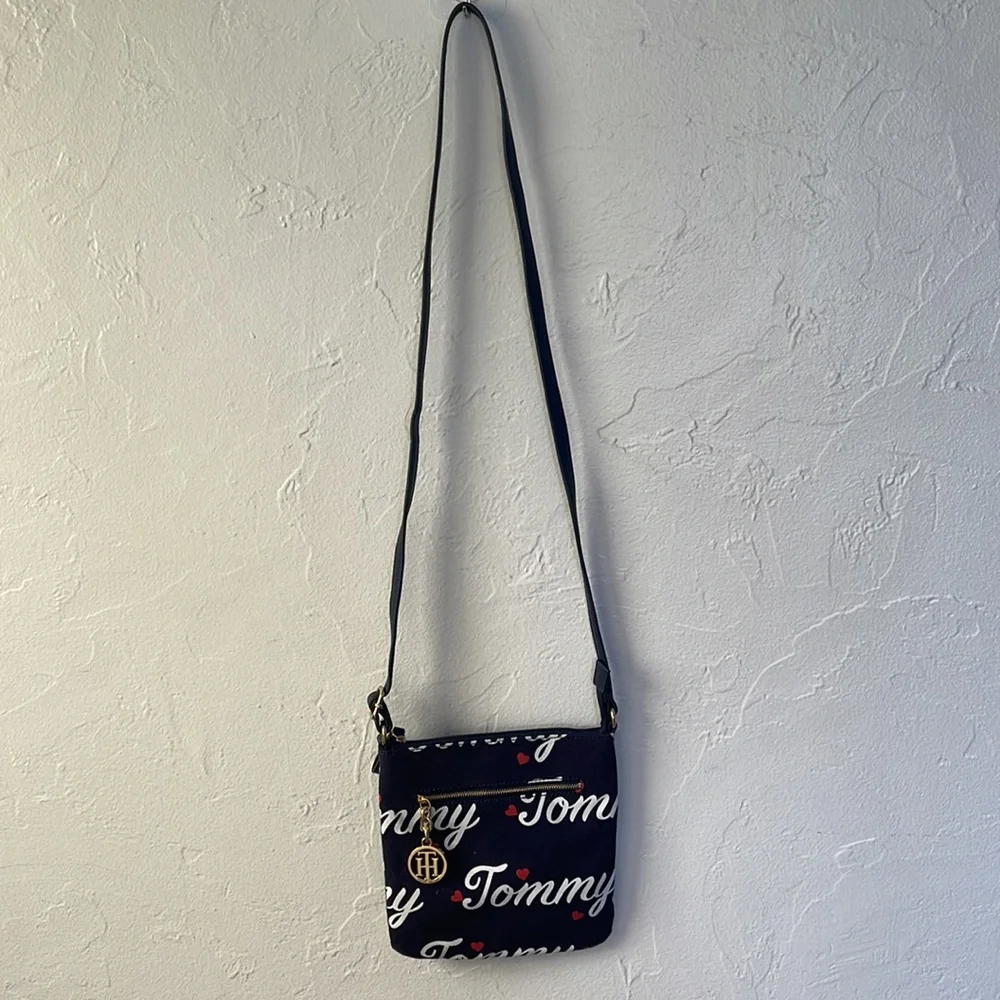 Navy blue Tommy Hillfigure crossbody purse. - Picture 2 of 4